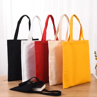 Eco Friendly Natural Printed Fashion Custom Logo Full Color Heavy Weight Thick Shopping Bag Canvas Cotton Tote Bag