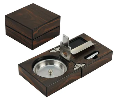 Sonny Wooden Folding Ashtray Walnut High Quality Cigar Ashtray Custom Logo