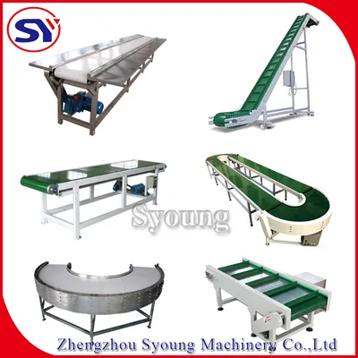 Material Handling Stainless Steel Conveyor Food PVC/PU/Rubber Belt Conveyor Price