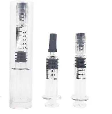 Filling Oil 1ml Luer Lock Prefilled Glass Syringe with Custom Label Plastic Tube Packaging