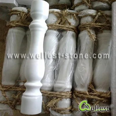 Natural Stone White Marble Balustrade/Baluster with Railing and Handrail