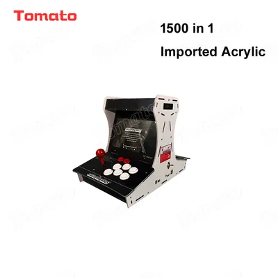 Black 1500 in 1 Imported Acrylic Mini Indoor Outdoor Playground Arcade Video Home Game Console Machine for 2 Players