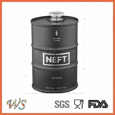 Wsjjyy045 Stainless Steel Wine Pot Sets Oil Drum Hip Flask Liquor Hip Flask with Printing