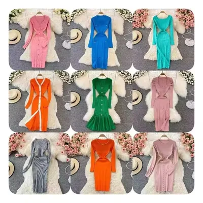 Fashion-Forward Knitted Dress for Women with Distinctive Patterns