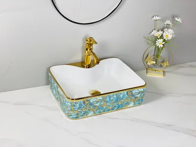 Modern Ceramic Bathroom Sink with Stylish Faucet Design Wash Basin