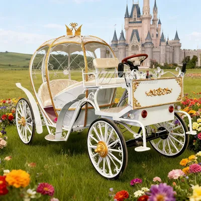 4-Wheel Horseless Transport for Amusement Park and Resort: Electric Pumpkin Carriage