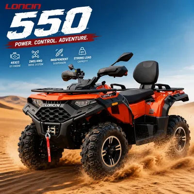 Loncin ATV 500cc Quad Bike for Adults with Xwolf 550L 4X4 Buggy
