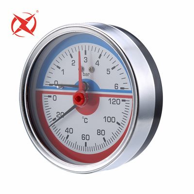 4'' Inch Back Connection Thermometer 0-6bar Pressure Gauge
