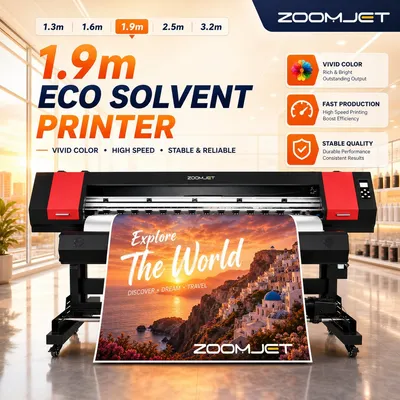 Commercial 2.5m Outdoor Eco Solvent Printer for Car Sticker PVC Film