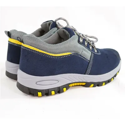 Premium Blue Suede Steel Toe Safety Shoes for Workers