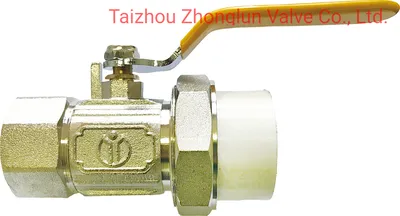 Zl-1107 Bsp NPT Thread Long Lever Batterfly Handle PPR Brass Ball Valve Male Thread Single Union