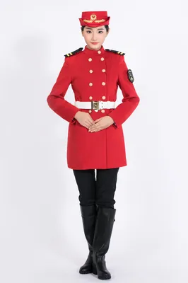 Women′ s Double Breasted Uniform Slim Fit Formal Wool Coat