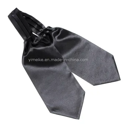 Polyester Satin Black Plain Color Self Tie Mens Neckerchief Multi Colors in Stock