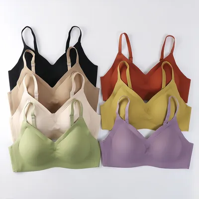 Thin Strap Wireless Bra Bust Support Big Sizes Bra for Women