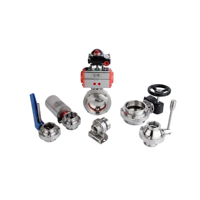 Hygienic Manual Clamping-Threading Butterfly Valve with 4 Positions