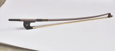 Exquisite German Ebony Bass Violin Bow with Abalone Shell