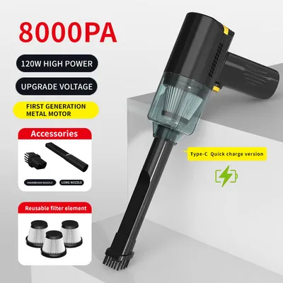 Hot Sale 2 In1 8000PA 120W Handheld Power Portable Mini Wireless Home and Car Dual Use Vacuum Cleaner