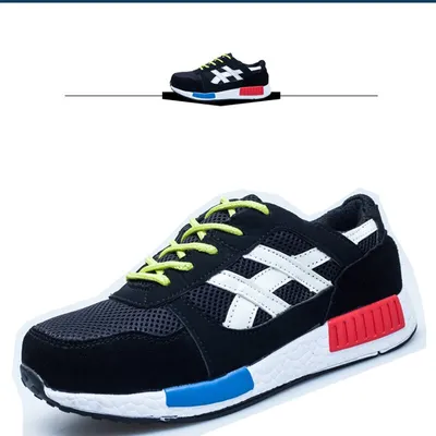Acceptable Custom Safety Shoes Breathable Fly Woven Mesh Steel Toe Safety Shoes