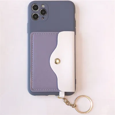 Silicone Soft Shell Phone Case for iPhone12 Leather ID Card Bag Phone Shell 12PRO Mobile Cover
