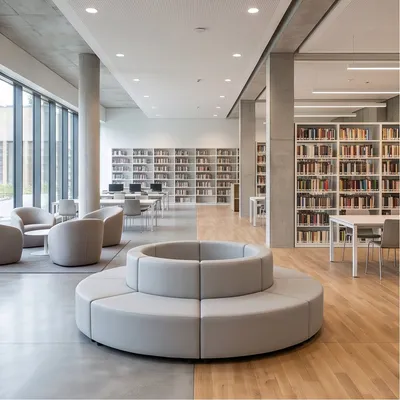Custom Lobby Sofa Luxury School Library Furniture Sectional Modular Sofa Commercial Waiting Couch Leather Library Museum Public Lounge Seating Leisure Sofa