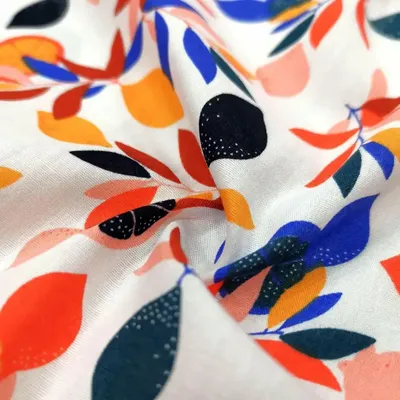 Customization Fashion Factory Direct Sales Leaves Polyester Poplin Printed Floral Fabric for Hawaiian Clothes