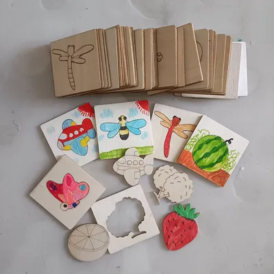 Factory Wholsale Custom OEM Custom Wooden Wood Drawing Board Stencils Children Kids Educational Innovative Montessori Toy for Promotional Gift Factory