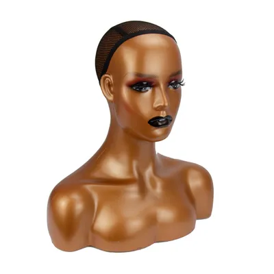 PP Material Wig Display Mannequin Head with Shoulders