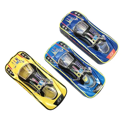 Durable and Drop Resistant Students Must Double Layer Car Shape Stationery Box