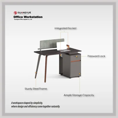 Versatile Modular Office Workstation with Customizable Steel Frame Features
