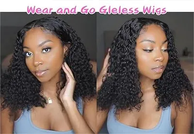 Bob Curly Wig for Women with 4X4 HD Transparent Lace Black Brown Color