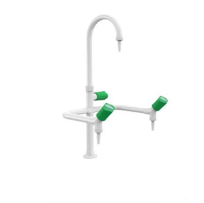 High Quality Triple Outlet Faucet for Laboratory Use White
