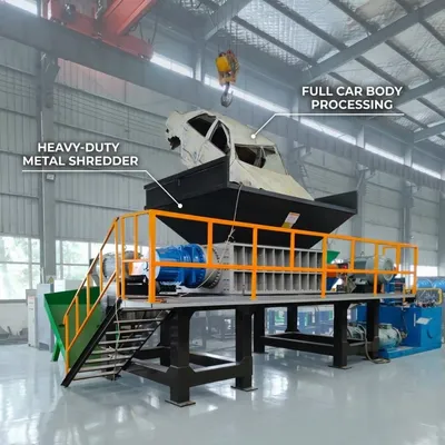 Double Shaft Shredder with Alloy Blades for Hard Plastic Scrap Metal Shredding