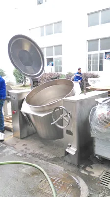 Tilting Sugar Jam Boiling Machine 500L Steam Jacketed Kettle Pan Industrial Double Jacket Pot