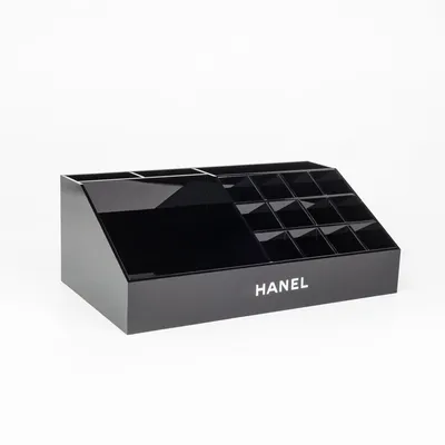 Luxury Black Acrylic Organizer Box for Cosmetics with Customized Logo