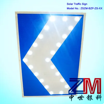 Solar Powered LED Flashing Traffic Arrow Sign for Direction