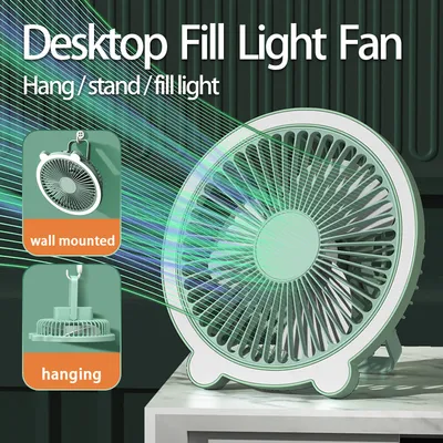 Portable Camping Fan Desk Fan LED Lamp Multi Function Table Fan for Outdoor Travel Camp