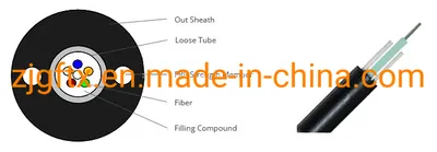 12 Fibers Single-Mode Loose Tube FRP Strength Member Outdoor Optical Fiber Cable