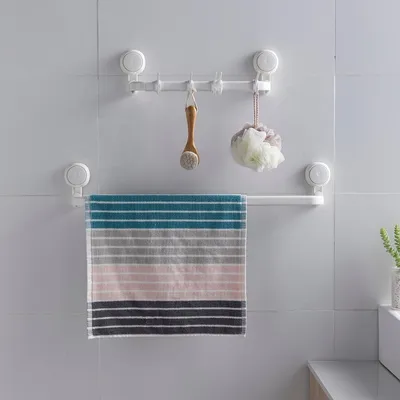 Bathroom Towel Holder Plastic Towel Rack Wall Mounted