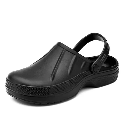 Men's Closed-Toe Work Clogs Non-Slip Oil-Resistant Casual Garden Shoes Kitchen Chef Shoes EVA Clogs