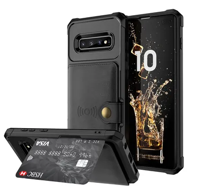 Hot Sale Leather TPU Wallet Mobile Phone Case Cellphone Card Pocket Case Bag Protective Cover Shell for Samsung S10 Plus