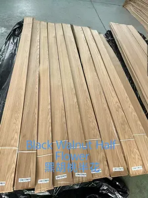 Black Walnut Half Flower Engineered Wood Veneer Fashionable Black Walnuts Engineered Veneer.