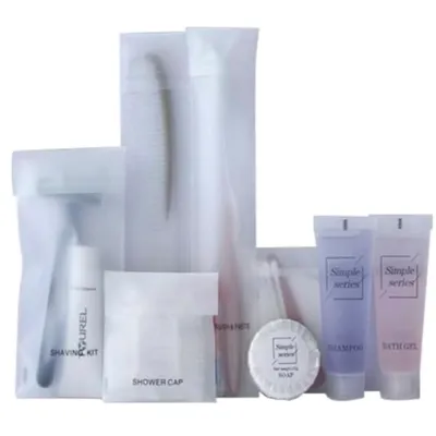 Hotel Amenities Set with Frosted Bag for Guest Room Using