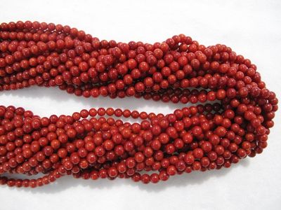5mm Round Natural Coral