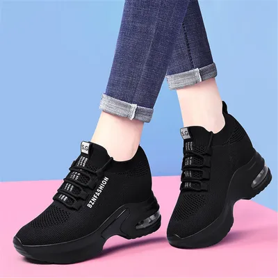 New Height Increasing Women Running Casual Shoes Breathable Non-Slip Sneaker Dad Shoes (HYFF-2021)