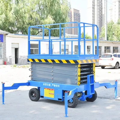 Construction Site Scissor Lift Platform 4m Lifting Height with Safety Valve