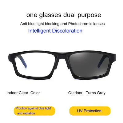 Computer Glasses Anti Blue Light Blocking with Intelligent Discoloration Lens