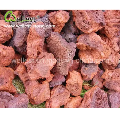 B405 Red Volcanic Lava Stone Parapet Wall Covering