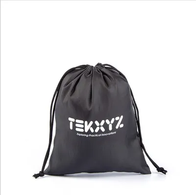 Wholesale Cheap Promotional Custom Small Black Polyester Drawstring Bag