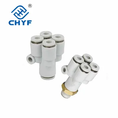 Good Quality Pneumatic TPU Tube PU Hose Fitting Kq2ud Double Union "Y" Fitting