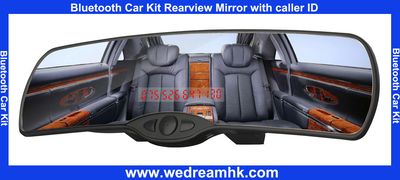 Bluetooth Car Kit Rearview Mirror With Caller ID